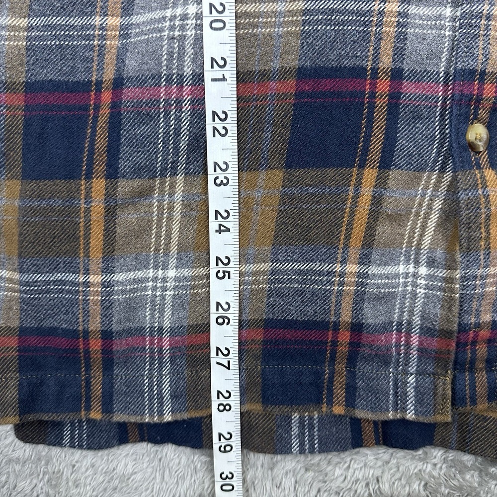 Billabong Baja Flannel Hoodie Shacket L Plaid Core Fit Stretch Brown Blue Red - Picture 10 of 13